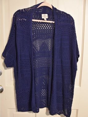 St. John's Bay Open-Knit Navy Cardigan